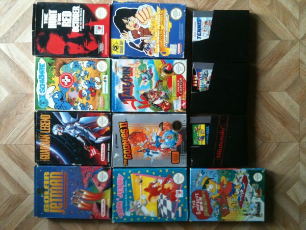 SPIELE 1:<br />The Guardian Legend (OVP, Komplett)<br />Tom &amp; Jerry - Das Spiel Katze und Maus (OVP, Komplett)<br />Disneys - Tale Spin (OVP, Komplett)<br />Die Schlümpfe (OVP, Komplett)<br />Disneys - Tale Spin (OVP, Komplett)<br />Jackie Chans Action Kung Fu (OVP, ohne Heft)<br />The Goonies II (OVP, ohne Schutzhülle &amp; ohne Heft)<br />The Simpsons - Bart Vs. The Space Mutants (OVP, ohne Heft)<br />The Hunt for Red October (OVP, ohne Heft)<br />Solar Jetman (OVP, ohne Heft)<br />Mario Bros. (Lose mit Schutzhülle)<br />FOUR PLAYER TENNIS (Lose mit Schutzhülle)<br />Road Fighter (Lose mit Schutzhülle)<br /><br /><br />Bemerkung: Ich möchte darauf hinweisen das die OVP Spiele nach all den Jahren Gebrauchsspuren haben!!
